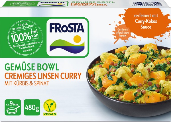 FRoSTA Gemüse Bowl Cremiges Linsen Curry 480g